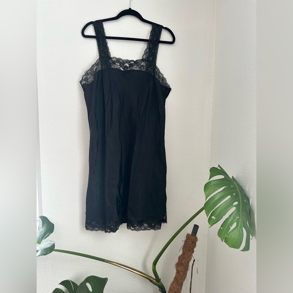 Dior Dresses & Skirts - Christian Dior Black Silk Lace Trimmed Slip Dress